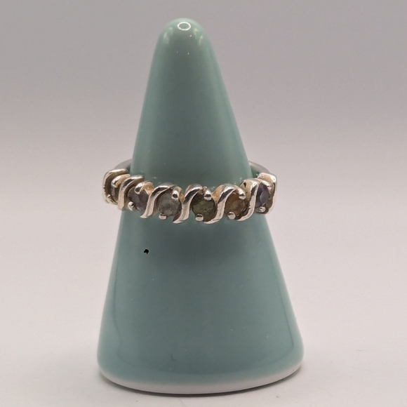 Silver multi stone ring - Picture 4 of 6